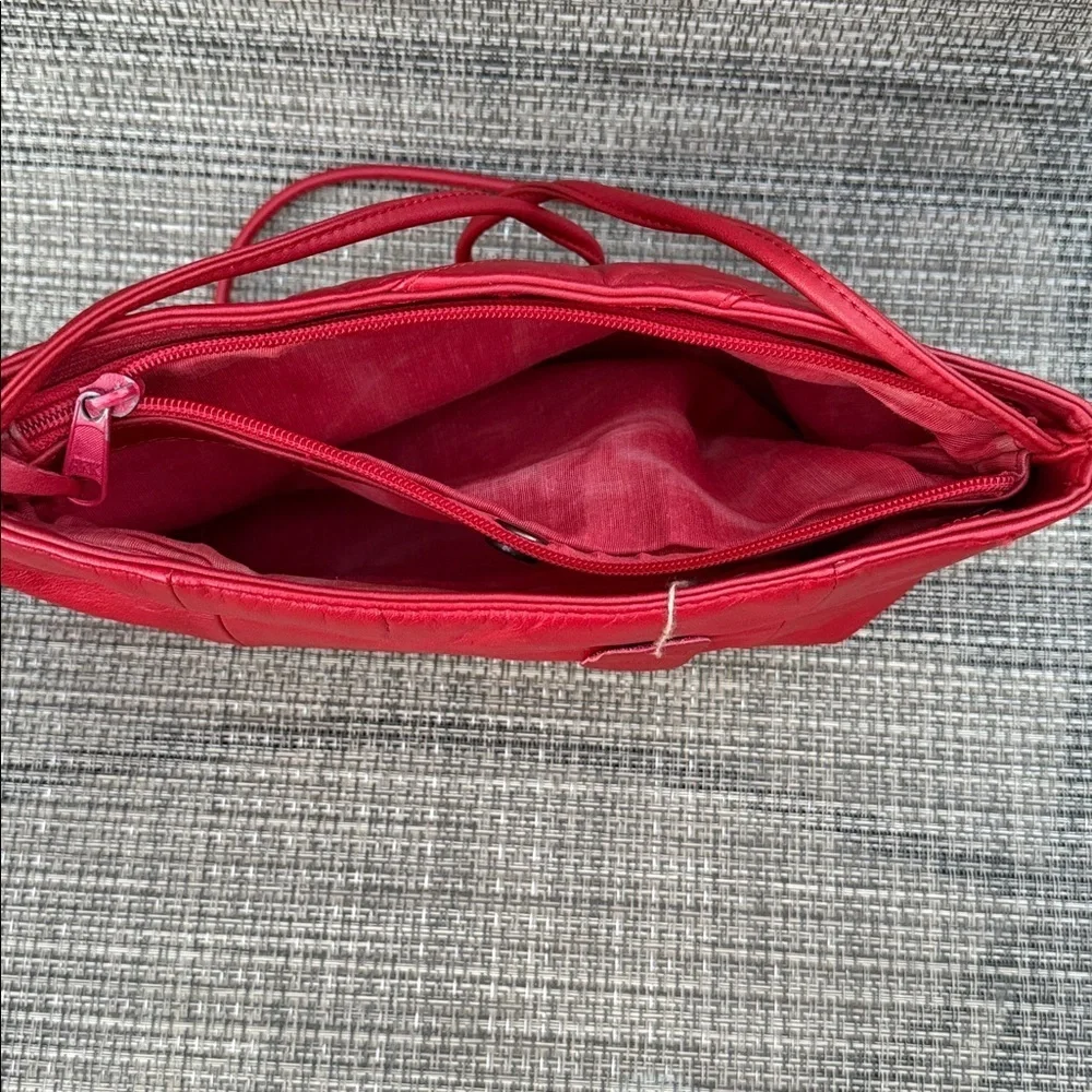 Chic Red Leather Clutch